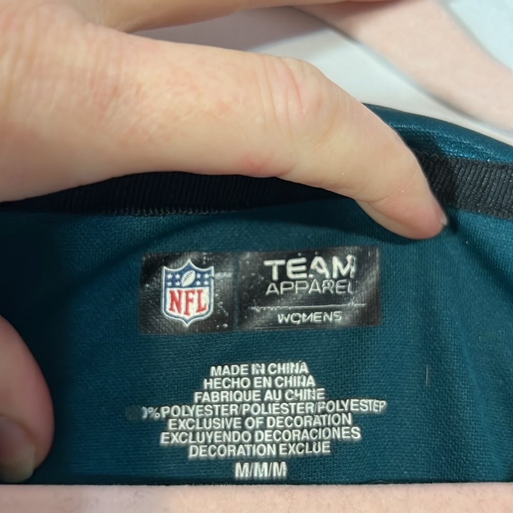 NFL Team Apparel Women’s Philadelphia Eagles Short Sleeve Embroidered Laceup Top - Picture 6 of 7